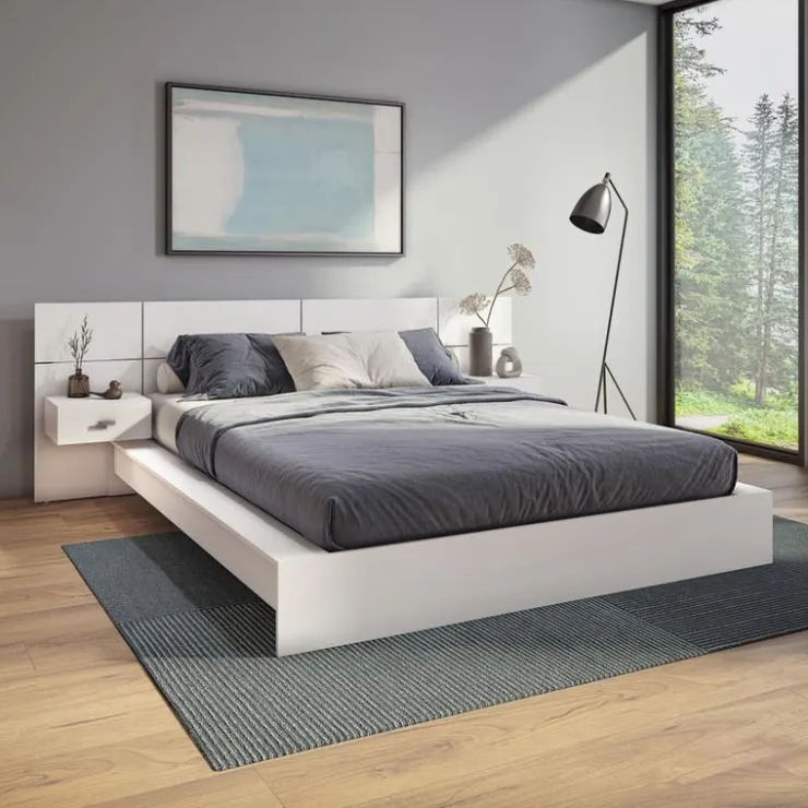 SUA-V Queen Platform Bed (60") White Outlet
