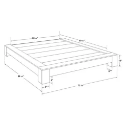 SUA-V Queen Platform Bed (60") Brown Online