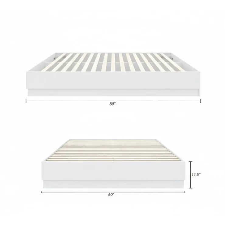 Nexera Queen Platform Bed (60") - White wood grain Best