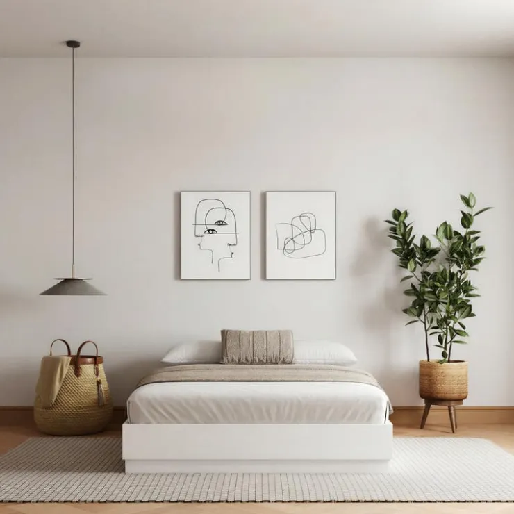 Nexera Queen Platform Bed (60") - White wood grain Best