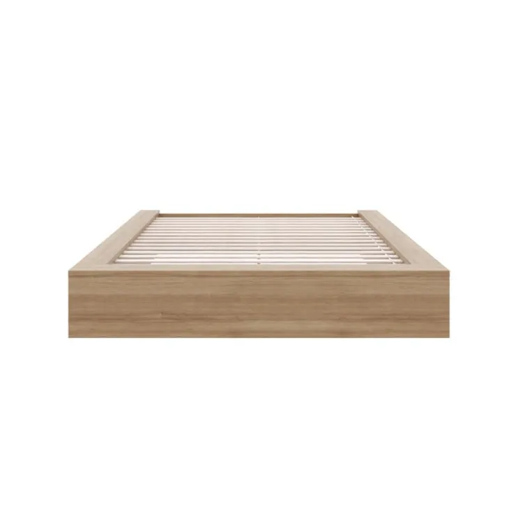 Nexera Queen Platform Bed (60") - Brown Oak Clearance