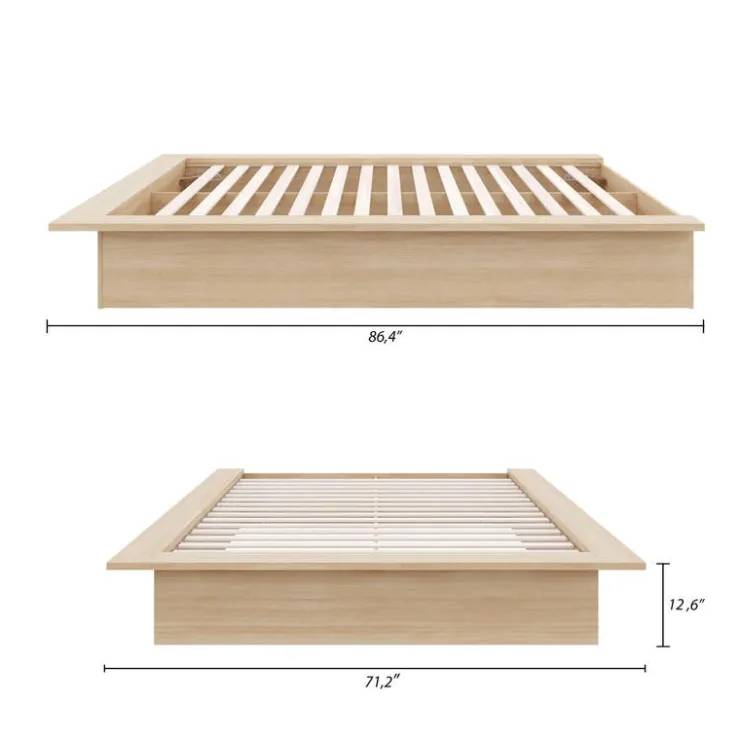 Nexera Queen Platform Bed (60") - Natural Blonde Oak Online