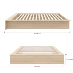 Nexera Queen Platform Bed (60") - Natural Blonde Oak Clearance