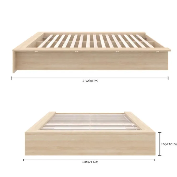 Nexera Queen Platform Bed (60") - Natural Blonde Oak Clearance
