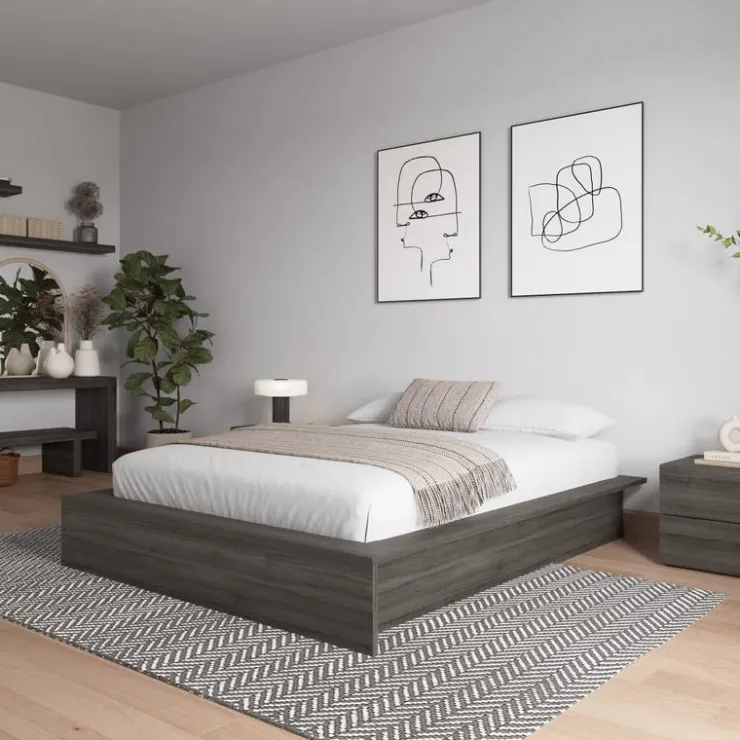 Nexera Queen Platform Bed (60") - Grey Oak Best
