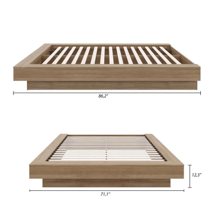 Nexera Queen Platform Bed (60") - Brown Oak Best