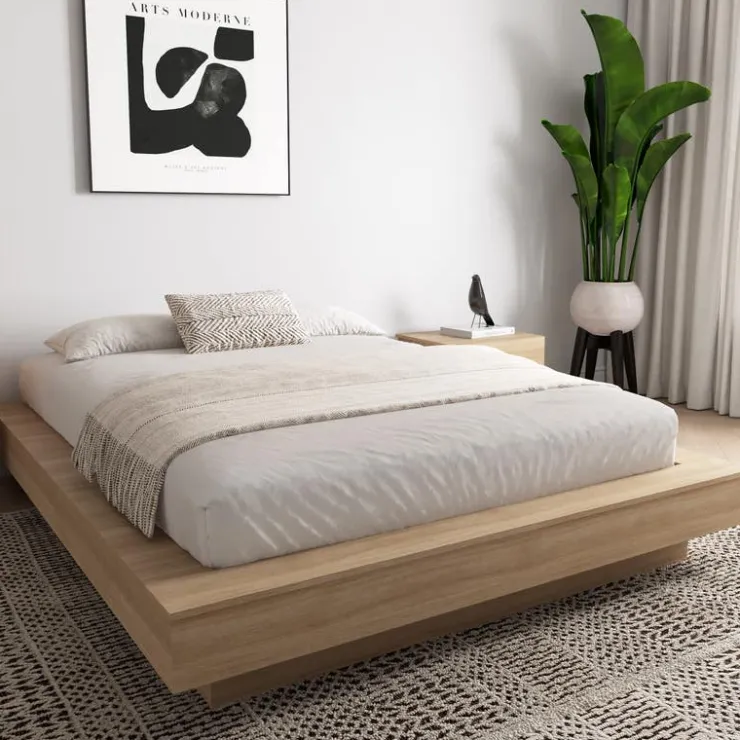Nexera Queen Platform Bed (60") - Brown Oak Best