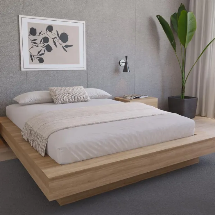 Nexera Queen Platform Bed (60") - Brown Oak Best