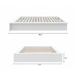 Nexera Queen Platform Bed (60") - White wood grain Clearance