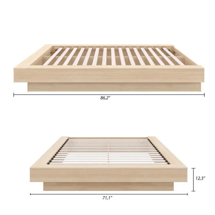 Nexera Queen Platform Bed (60") - Natural Blonde Oak New