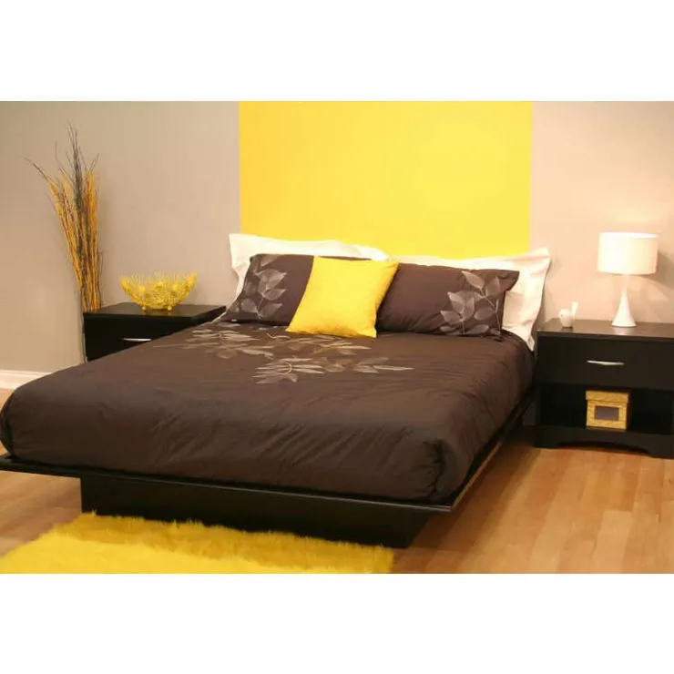 Meubles South Shore Queen Platform Bed (60'') - South Shore PURE BLACK Online