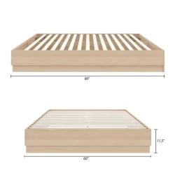 Nexera Queen Platform Bed - Natural Blonde Oak New