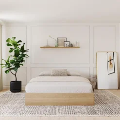 Nexera Queen Platform Bed with 3-Drawer Storage (60") - Beige Best