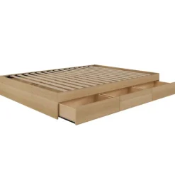 Nexera Queen Platform Bed with 3-Drawer Storage (60") - Beige Best