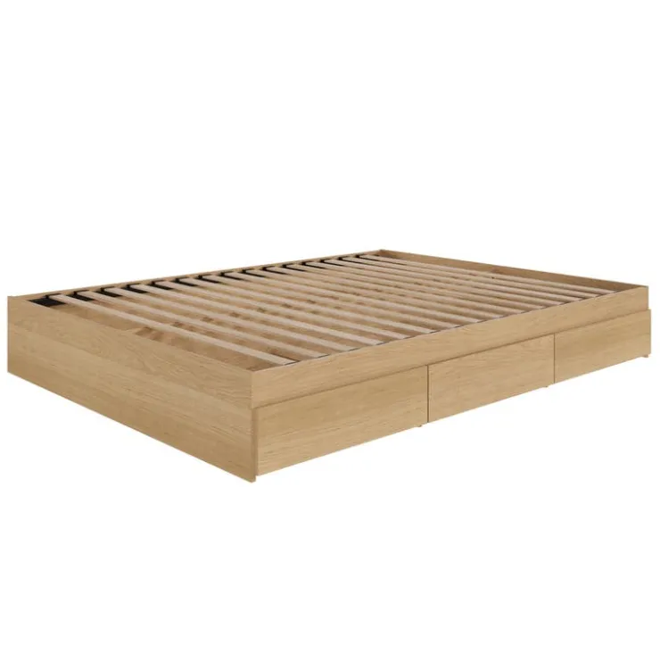Nexera Queen Platform Bed with 3-Drawer Storage (60") - Beige Best