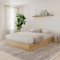 Nexera Queen Platform Bed with 3-Drawer Storage (60