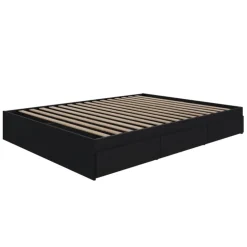 Nexera Queen Platform Bed with 3-Drawer Storage (60") - Black New