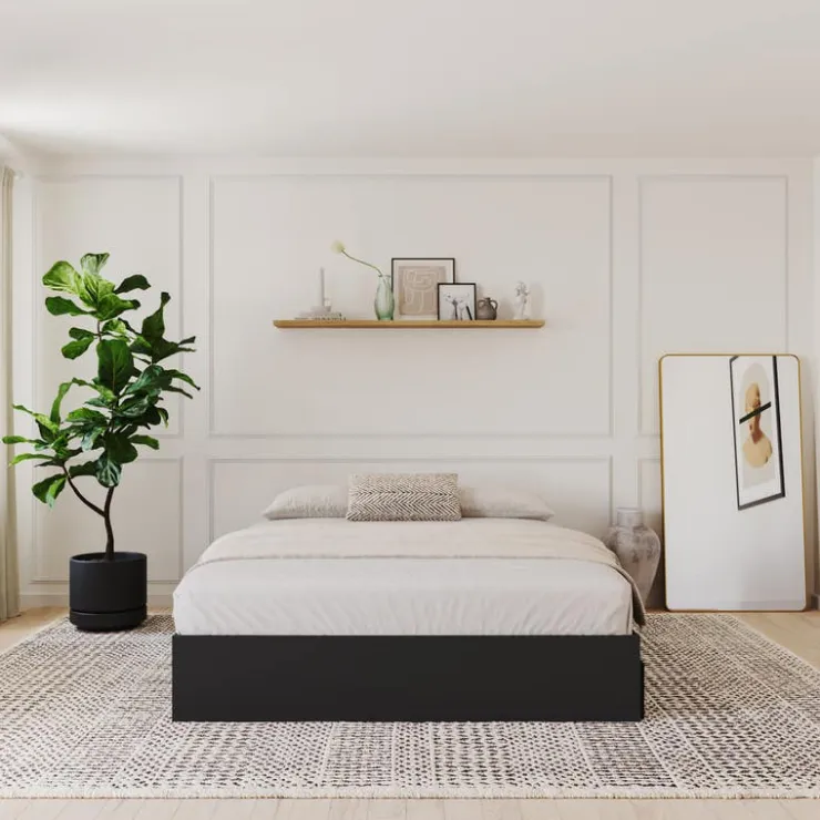 Nexera Queen Platform Bed with 3-Drawer Storage (60") - Black New