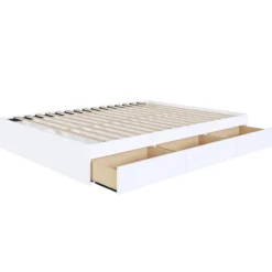 Nexera Queen Platform Bed with 3-Drawer Storage (60") - White Online
