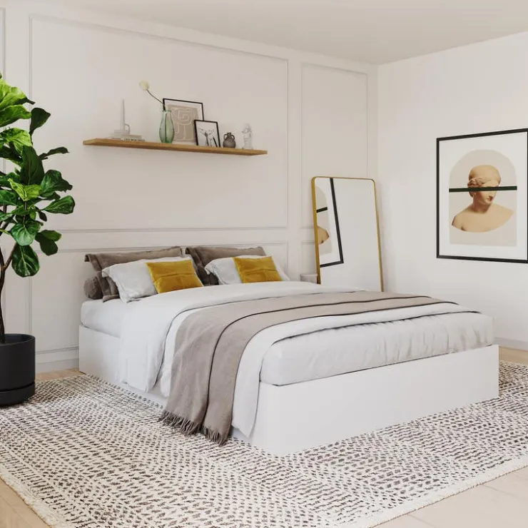 Nexera Queen Platform Bed with 3-Drawer Storage (60") - White Online