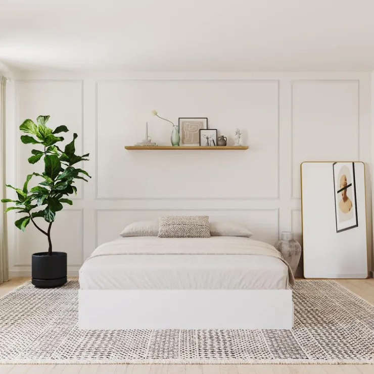Nexera Queen Platform Bed with 3-Drawer Storage (60") - White Online