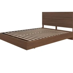 Nexera Queen Platform Bed with Headboard (60'') - Brown Sale