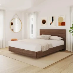 Nexera Queen Platform Bed with Headboard (60'') - Brown Sale