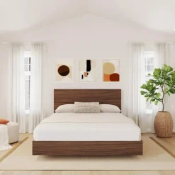 Nexera Queen Platform Bed with Headboard (60'') - Brown Sale