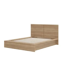 Nexera Queen Platform Bed with Headboard (60") - Brown Oak Sale
