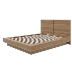Nexera Queen Platform Bed with Headboard (60") - Brown Oak Discount
