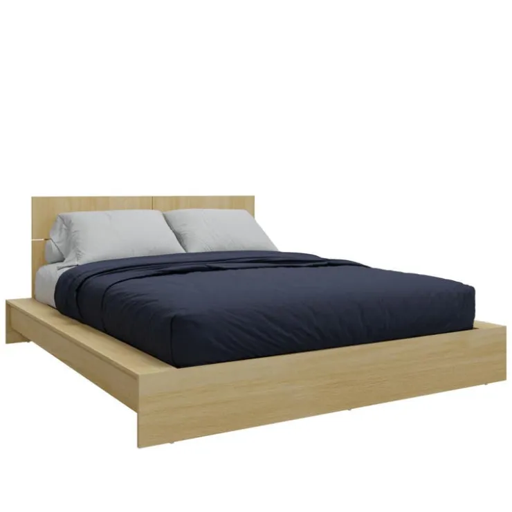 SUA-V Queen Platform Bed with Headboard (60") Natural Online