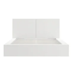 Nexera Queen Platform Bed with Headboard (60") - White wood grain Clearance