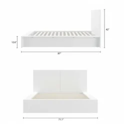 Nexera Queen Platform Bed with Headboard (60