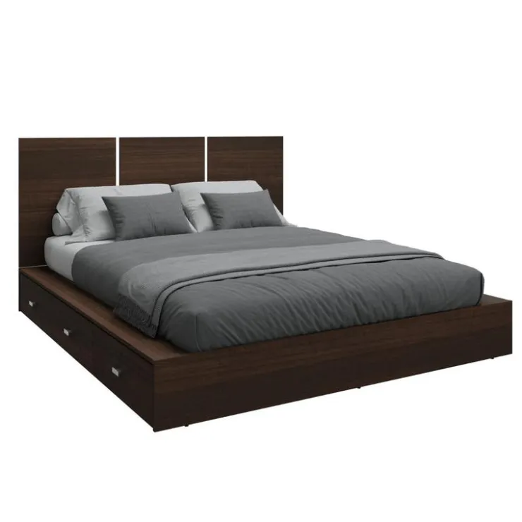 SUA-V Queen Platform Bed with Headboard (60") Taupe Best