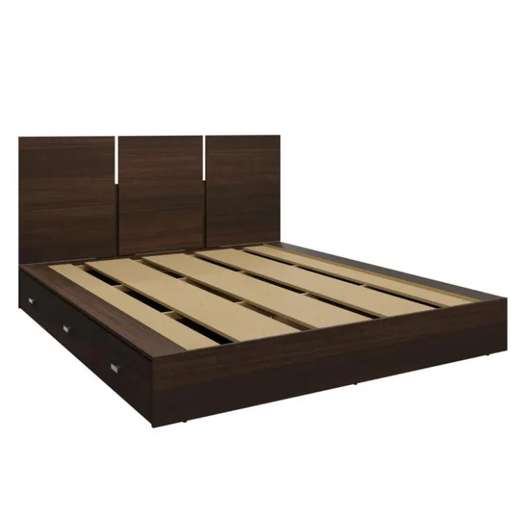 SUA-V Queen Platform Bed with Headboard (60") Taupe Best