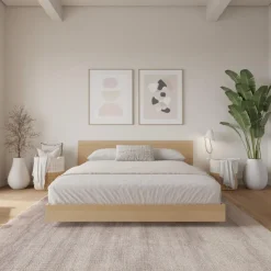 Nexera Queen Platform Bed with Headboard (60