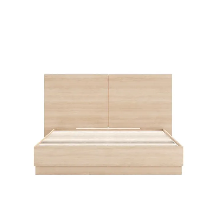 Nexera Queen Platform Bed with Headboard (60") - Natural Blonde Oak Discount