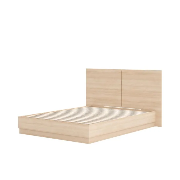 Nexera Queen Platform Bed with Headboard (60") - Natural Blonde Oak Discount