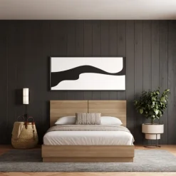 Nexera Queen Platform Bed with Headboard (60