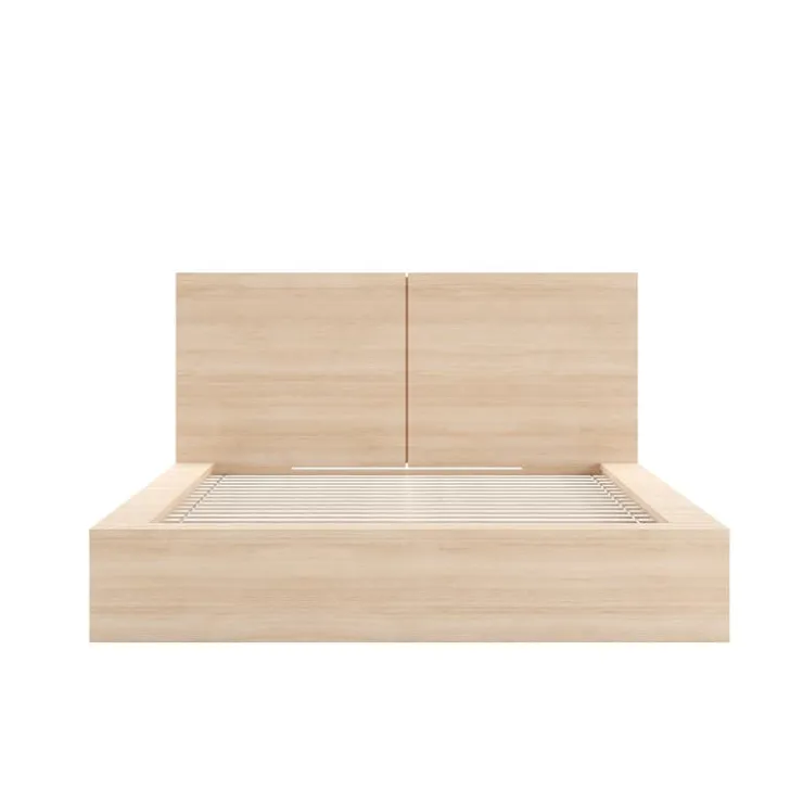 Nexera Queen Platform Bed with Headboard (60") - Natural Blonde Oak Sale