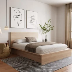 Nexera Queen Platform Bed with Headboard (60