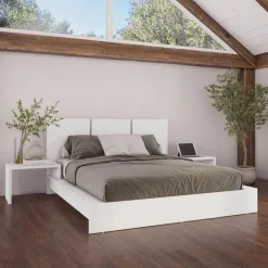 SUA-V Queen Platform Bed with Integrated Bedside Tables (60