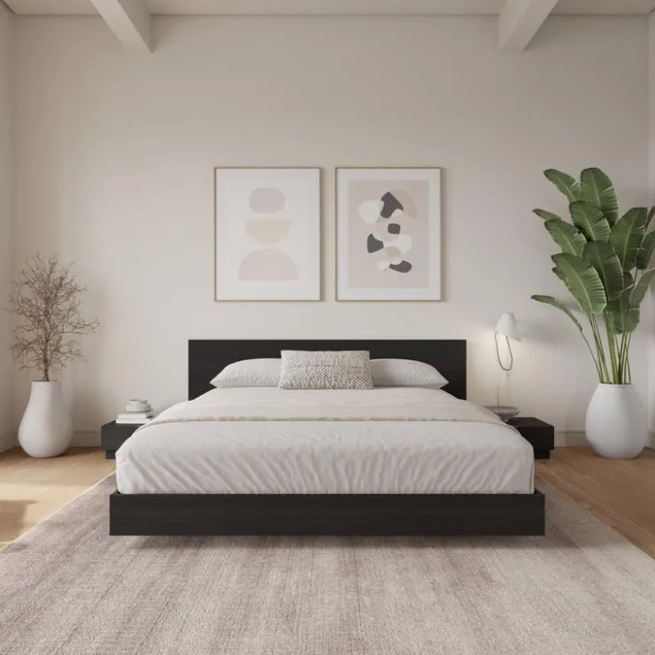 Nexera Queen Platform Bedroom Set (60") - 4 pcs - Black karisma Outlet