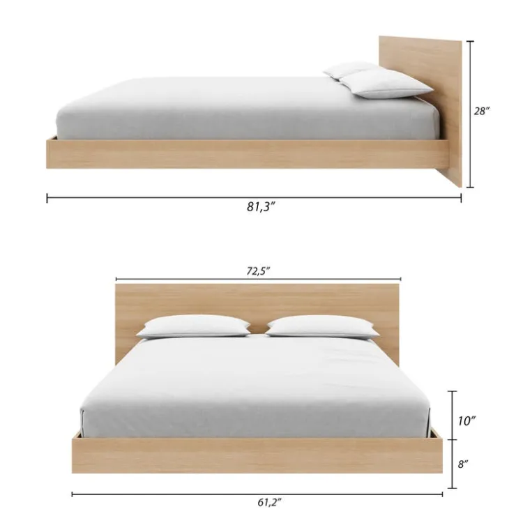 Nexera Queen Platform Bedroom Set (60") - 4 pcs - Natural blonde oak Best