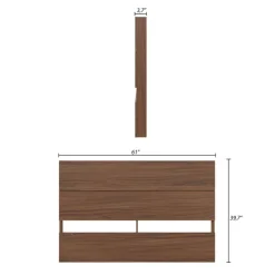 Nexera Queen Size Panel Headboard, Walnut - Brown Outlet