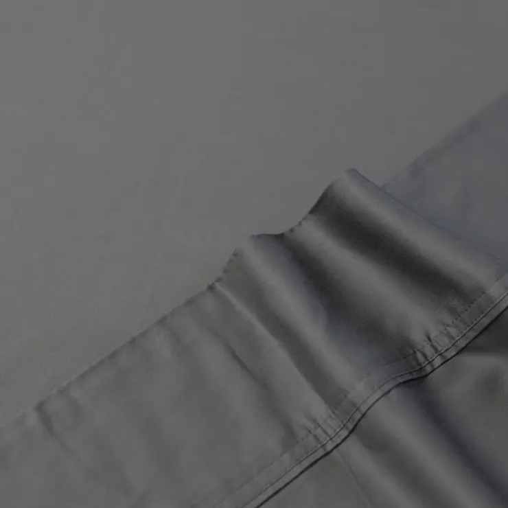 Queen Split-Head Bamboo Rayon Bed Sheet Set - Charcoal Grey Sale