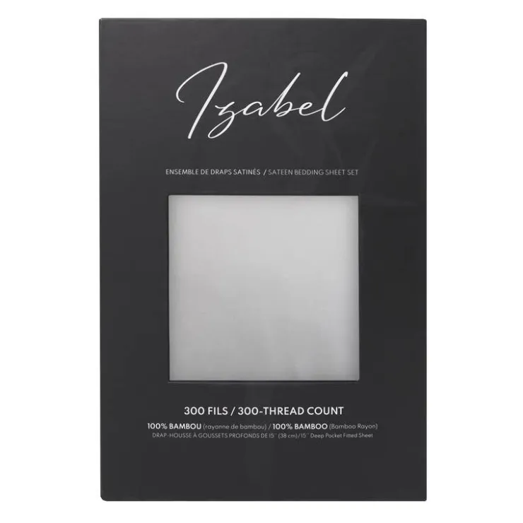 Queen Split-Head Bamboo Rayon Bed Sheet Set - Cement Grey Best