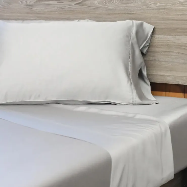 Queen Split-Head Bamboo Rayon Bed Sheet Set - Cement Grey Best