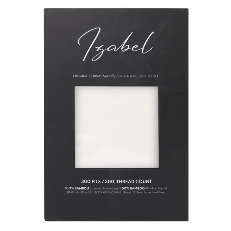 Queen Split-Head Bamboo Rayon Bed Sheet Set - White Outlet