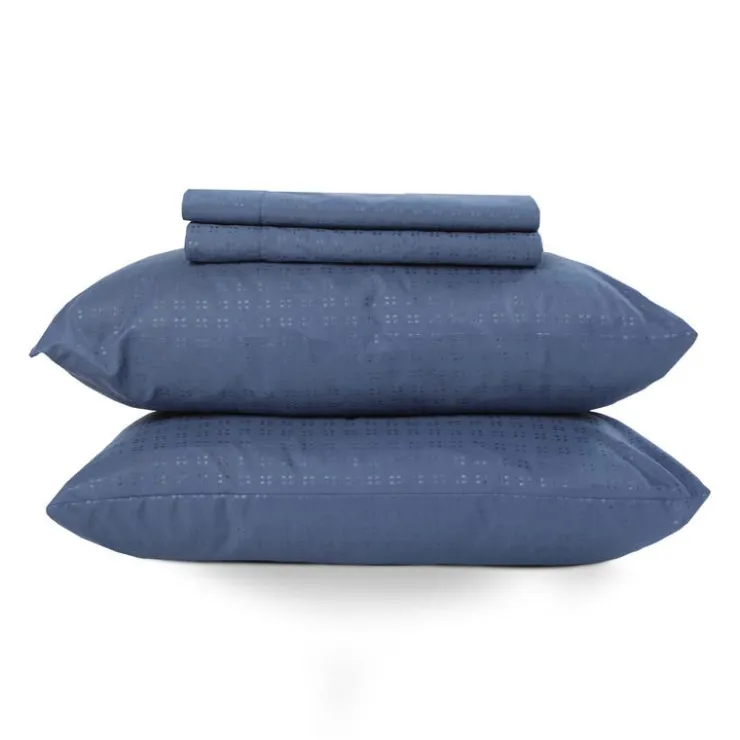 Queen Split-Head Microfibre Bed Sheet Set - Blue Blue Moon Discount
